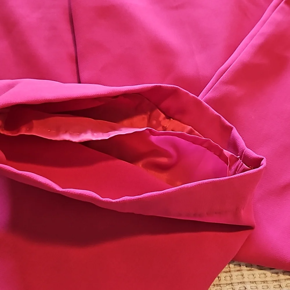 Metro Style Wide Leg Flowy Lined Womens Pants Hot Pink Sz.12 - Picture 6 of 11